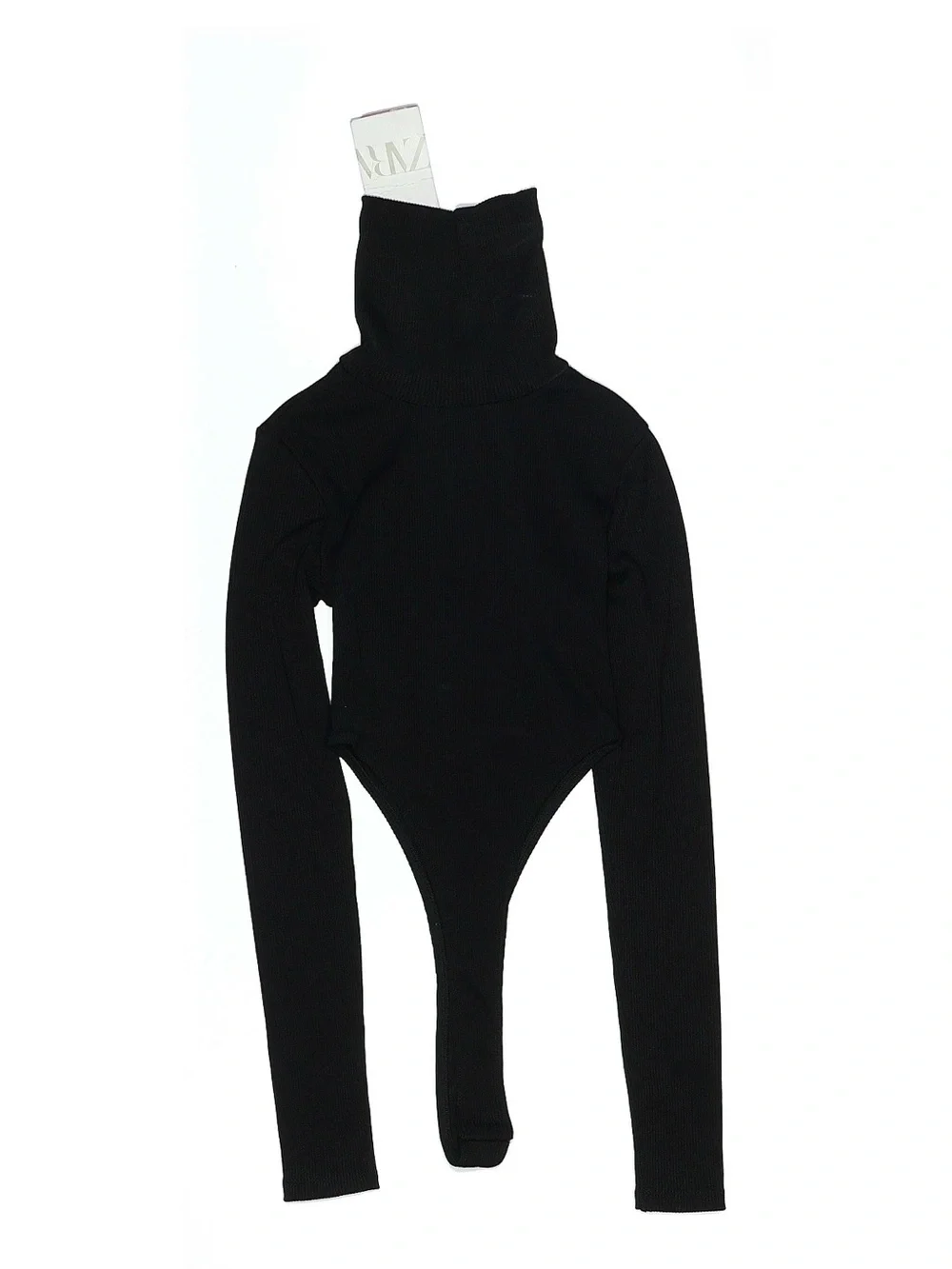Zara Black Ribbed Turtleneck Bodysuit